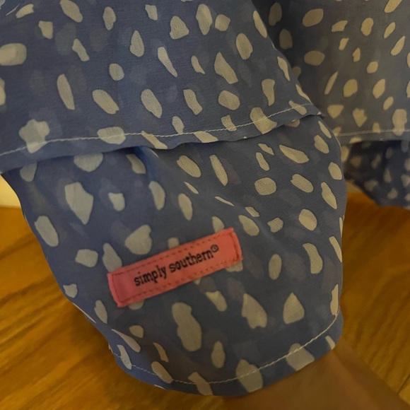 Simply Southern Blue Sleeveless Spotted Dress, Small - Picture 5 of 6